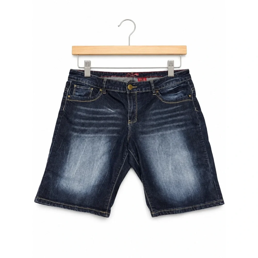 VIP Jeans Womens Dark Wash Stretch Denim Bermuda Shorts Size 18 Plus Size‎